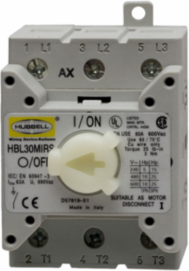 Mechanical Interlock Motor Disconnect Replacement Switch 30A, UL Listed, 3.300 Inch Width