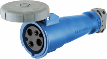 Industrial Grade Watertight Female IEC Connector, 20A 250V AC, 2-Pole 3-Wire Grounding