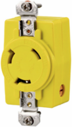 Yellow Marine Receptacle for Trolling Motor, 24-32V DC, Corrosion Resistant, 30 A