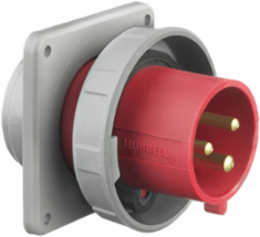 IEC Male Flanged Inlet 30A 480V AC Watertight, 2-Pole 3-Wire
