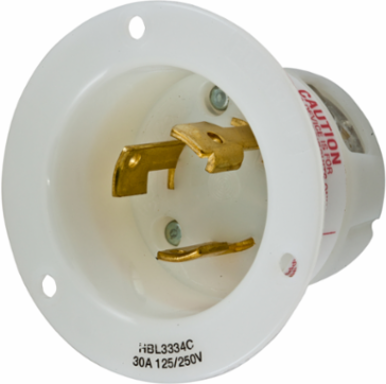 Locking Device 30A 125/250V Flanged Inlet 3-Pole 3-Wire