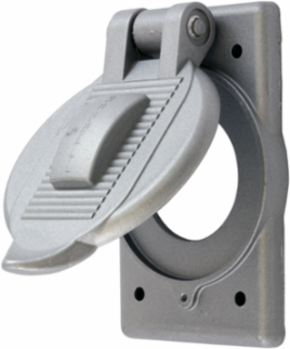 Weatherproof Wallplate Cover, 1-Gang, Cast Aluminum, 1.72 Inch Opening