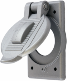Weatherproof Wallplate Cover, 1-Gang, Cast Aluminum, 1.72 Inch Opening