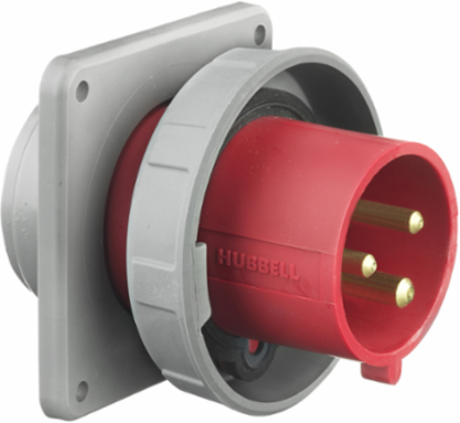 IEC Pin & Sleeve Male Flanged Inlet 60A 480V Watertight