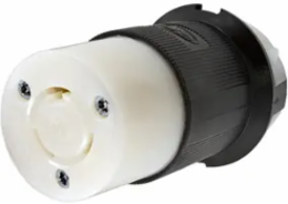 Twist-Lock Female Connector Body, 20A 347V AC, 2-Pole, 3-Wire Grounding