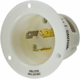 Twist-Lock Flanged Inlet 20A 347V AC 2-Pole 3-Wire Grounding