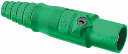 Industrial Grade Male Plug, 400A 600V AC/DC, Green, 2.5 Inch Width