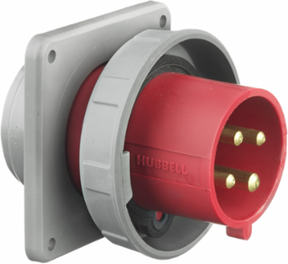 IEC Pin & Sleeve Male Flanged Inlet 100A Watertight 3-Phase 480V AC