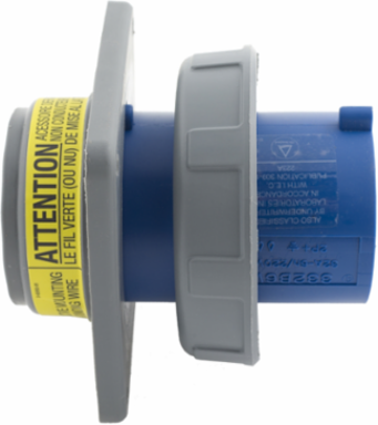 IEC Pin and Sleeve 100A Watertight Inlet, 3-Phase 250V AC, 4-Wire