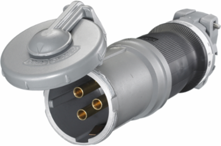 Heavy Duty Watertight IEC Pin and Sleeve Female Connector 100A 600V AC, 3-Pole 4-Wire