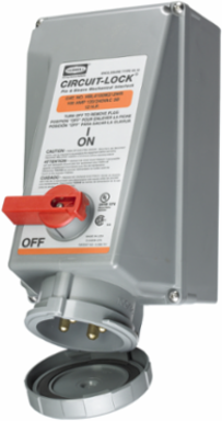 Heavy Duty IEC Pin & Sleeve Device, 100A 125/250V, 3-Pole, Orange
