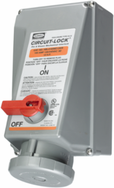 Heavy Duty IEC Pin & Sleeve Device, 100A 125/250V, 3-Pole, Orange