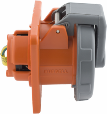 Watertight 100A IEC Female Receptacle, 125/250V, 3-Pole, 4-Wire