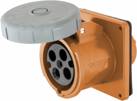 Watertight 100A IEC Female Receptacle, 125/250V, 3-Pole, 4-Wire