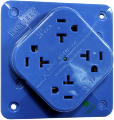 4-PLEX Hospital Grade Surge Suppression Receptacle 20A 125V 5-20R Blue