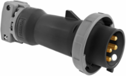 Watertight Male Plug, 20A 3-Phase, 3-Pole, 4-Wire, Black