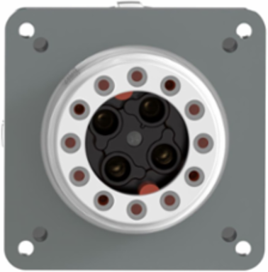 IEC Pin and Sleeve Watertight Male Flanged Inlet, 30A 3-Phase 480V AC