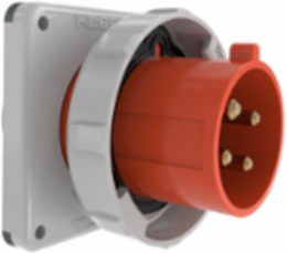 IEC Pin and Sleeve Watertight Male Flanged Inlet, 30A 3-Phase 480V AC
