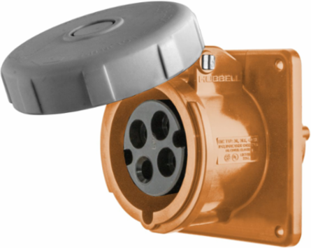 Heavy Duty IEC Socket Receptacle, 30A 125/250V, 3-Pole, Watertight