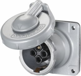 Industrial Grade 30A 600V AC Female Receptacle, 3-Pole 4-Wire, Watertight