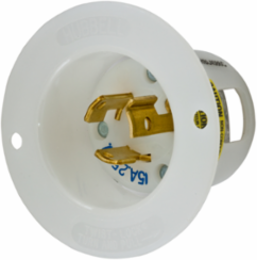 Industrial Twist-Lock Flanged Inlet, 15A 250V, L6-15P, 2.56 Inch