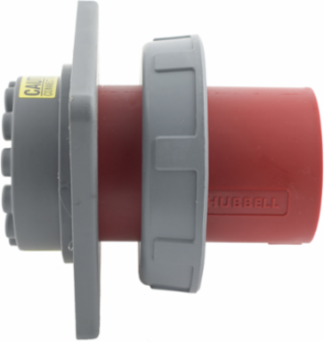 Heavy Duty Watertight Male Flanged Inlet, 60A 3-Pole 480V AC