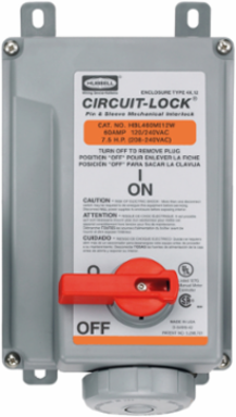 Heavy Duty IEC Pin and Sleeve Receptacle, 60A 125/250V, 3-Pole 4-Wire, Watertight, Orange
