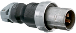 Watertight Male Plug, 60A 600V AC, 3-Pole 4-Wire Grounding, Gray