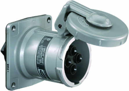 Insulgrip 60A Watertight Female Receptacle, 3-Pole 4-Wire