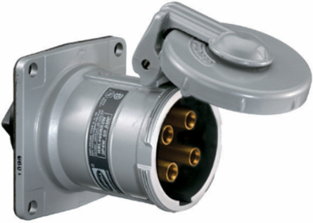 Heavy Duty Insulgrip Female Receptacle 60A 600V AC, 3-Pole 4-Wire