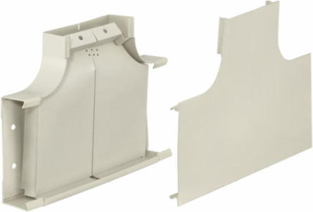 Metal Raceway Divided Large Radius Tee Fitting, Ivory 8.4 Inch