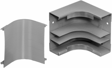 Metal Raceway Divided Internal Elbow, 6-1/4 Inch, Steel, Gray