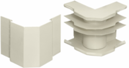 Metal Raceway Divided External Elbow 6 Inch Steel Ivory