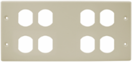 Raceway Plate 4-Gang Duplex Cover Plate, Ivory, 4.8 Inch Width