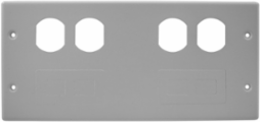 Raceway Plate, 4-Gang Duplex/Modular, Gray, 4.7 Inch Width