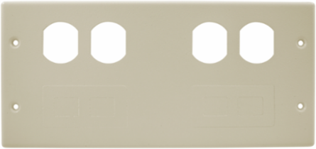 Raceway Plate, 4-Gang 2-Duplex/Modular, Ivory, 4.800 Inch Width