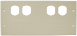 Raceway Plate, 4-Gang 2-Duplex/Modular, Ivory, 4.800 Inch Width