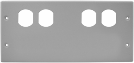 Raceway Plate 4-Gang 2-Duplex/Blank Gray 4.900 Inch Width