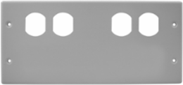 Raceway Plate 4-Gang 2-Duplex/Blank Gray 4.900 Inch Width