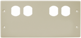 Raceway Plate 4-Gang 2-Duplex Ivory, Scratch Resistant Finish
