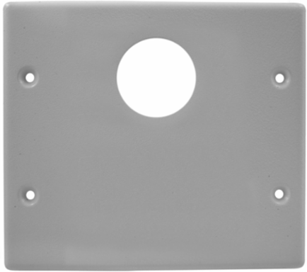 Metal Raceway Plate, Double, 1 Round/Blank, 2-Gang, Gray