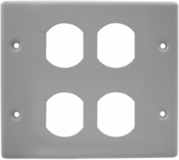 Metal Raceway Plate 2-Gang Duplex 4.9 Inch Gray