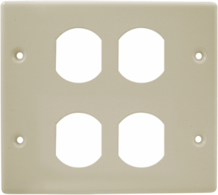 Metal Raceway Plate, 2-Gang, 4.9 Inch, Duplex, Ivory