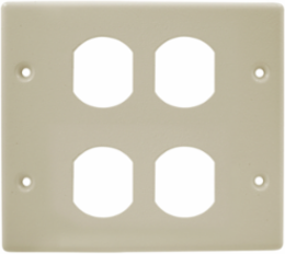 Metal Raceway Plate, 2-Gang, 4.9 Inch, Duplex, Ivory