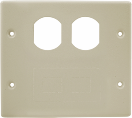 Metal Raceway Plate, 2-Gang, Dimensions 5.600x6.100x4.300 Inch, Ivory