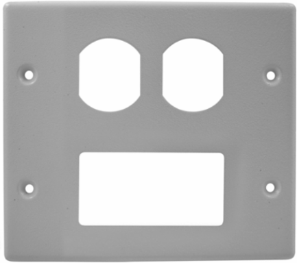 Metal Raceway Plate, Double, 2-Gang, Scratch Resistant, 4.800 Inch Width