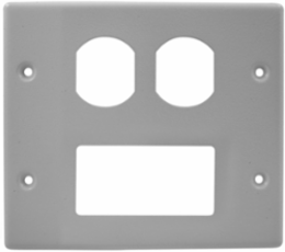 Metal Raceway Plate, Double, 2-Gang, Scratch Resistant, 4.800 Inch Width