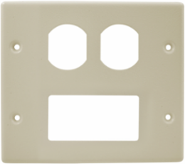 Metal Raceway Plate 2-Gang Duplex Ivory, 4.87 Inch Width