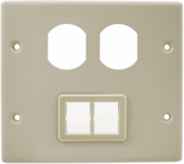 Metal Raceway Plate, 2-Gang Duplex/TracJack, 4.9 Inch Width, Ivory