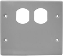 Metal Raceway Plate 2-Gang 1 Duplex/Blank Gray, 4.8 Inch Width